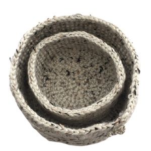 NWT Handmade crochet storage baskets - set of 2